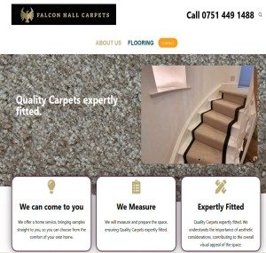 Falcon Hall Carpets web design by Bitzandpcs